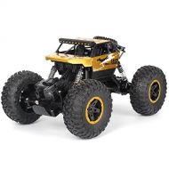 Birdfly Cross-Country RC Climbing Car 1/18 2.4G 4WD 15KM/h Alloy High Tire Off-Road Monster Truck Radio Contral Toy Car (Gold)