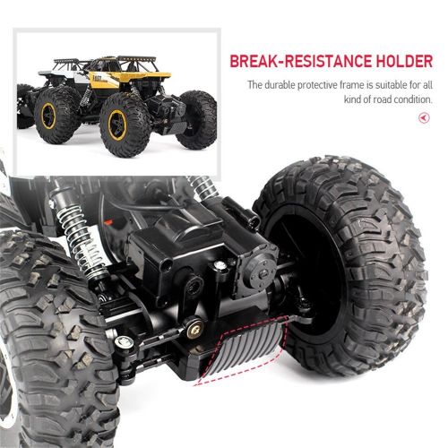  Birdfly Cross-Country RC Climbing Car 1/18 2.4G 4WD 15KM/h Alloy High Tire Off-Road Monster Truck Radio Contral Toy Car (Gold)