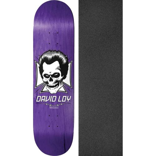  Birdhouse Skateboards David Loy Skull Skateboard Deck - 8.38 x 32.12 with Mob Grip Perforated Black Griptape - Bundle of 2 Items