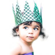 Birdy Boutique Baby Girls Birthday Crown Mermaid Scales 1st 2nd 3rd 4th 5th 6th Fabric Hat Tiara Dress Up Costume Turquoise