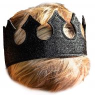 Birdy Boutique Boy Dress Up Play Time Crown in Midnight Black Glittery Stretchy Birthday Party