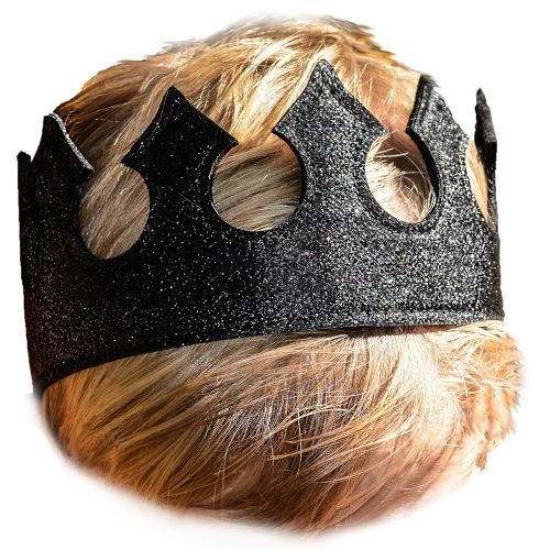  Birdy Boutique Boy Dress Up Play Time Crown in Midnight Black Glittery Stretchy Birthday Party