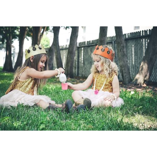  Birdy Boutique Fun Play Time Glitter Stretch Crown in Gold Boy or Girl Toddler Dress Up