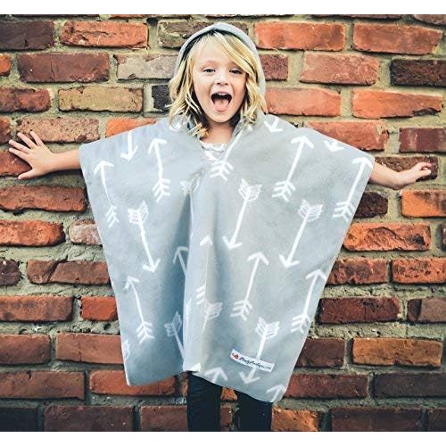  Birdy Boutique Kids Car Seat Poncho Gray Arrows Reversible Warm Blanket Safe Use OVER Seat Belts Winter