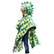 Birdy Boutique Kids Car Seat Poncho Halloween Costume Green Dinosaur Warm Blanket Safe Use OVER Seat Belts Baby Toddler with Spikes Costume