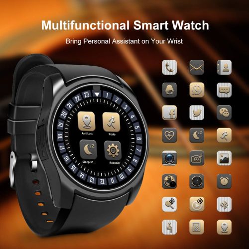  Birgus Smart Watch Touch Screen Bluetooth Smart Wrist Watch Smartwatch Phone Fitness Tracker SIM SD Card Slot Camera Pedometer Music Player Compatible Smart Phones Samsung LG Android Wome