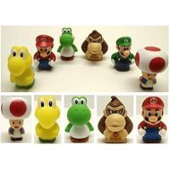 Super Mario Brothers Bath Play Set with Mario, Luigi, Koopa Troopa, Yoshi, Donkey Kong, and Toad (Unique Design)