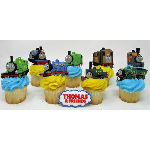  Birthday Celebrations Thomas the Train Birthday Cupcake Cake Party Favor Set Featuring Thomas and Friends