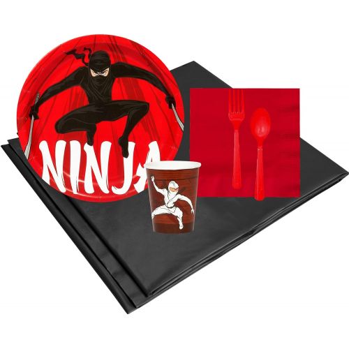  BirthdayExpress Ninja Warrior Party Childrens Birthday Party Supplies - Tableware Party Pack (8)