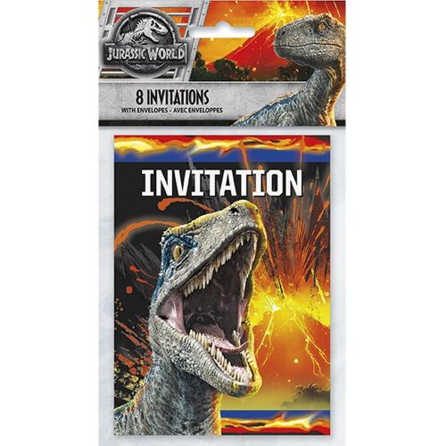  BirthdayExpress Jurassic World Fallen Kingdom Birthday Party Supplies 16 Pack Invitations