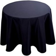 [아마존베스트]Biscaynebay Fabric Round Tablecloths, Water Resistant Spill Proof Washable Tablecloths for Dining, Kitchen, Wedding, Parties etc, Black 60 Inches in Diameter