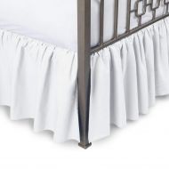 Biscaynebay Scalasheets Sunrizer Bedding Split Corner Bed Skirts 800 Thread Count 24 Inche Drop Length Gathered Dust Ruffle Bed Skirt King White Solid 100% Egyptian Cotton