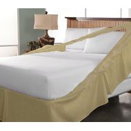 Biscaynebay Threads Collection 1000 Thread Count - Wrinkle & Fade Resistant - Egyptian Quality Three Fabric Sides Easy On/Easy Off Wrap Around Elastic Bed Skirt with 18-inch Drop - Calking - T