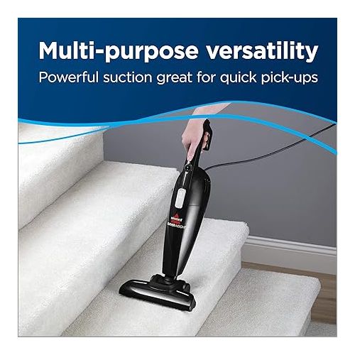  BISSELL Featherweight Stick Lightweight Bagless Vacuum with Crevice Tool, 2033M, Black