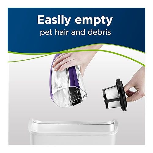 Bissell Pet Hair Eraser Lithium Ion Cordless Hand Vacuum, Purple
