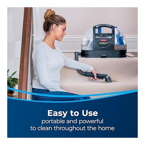  Bissell Little Green Pet Deluxe Portable Carpet Cleaner and Car/Auto Detailer, 3353, Gray/Blue