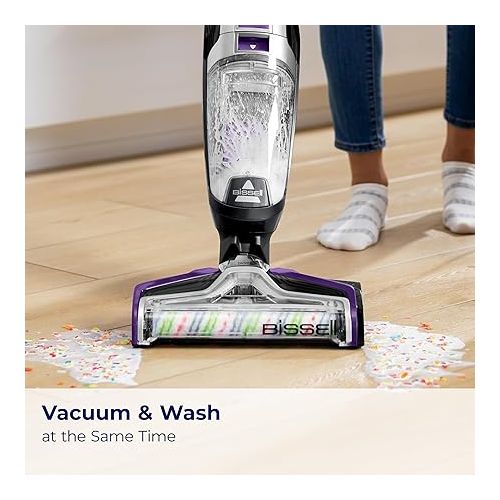  BISSELL Crosswave Pet Pro All in One Wet Dry Vacuum Cleaner and Mop for Hard Floors and Area Rugs, Purple, 2306A