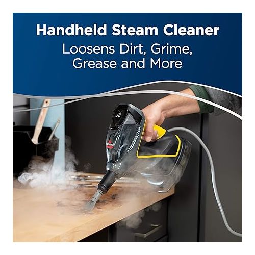  BISSELL Power Steamer Heavy Duty 3-in-1 Steam Mop and Handheld SteamShot for Indoor and Outdoor Use:Garage, Workshop, Auto, Boat, Recreational Vehicles; Windows,Furniture and Decks,Black,2685A