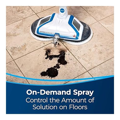  Bissell Lightweight SpinWave Expert Hard Floor Spin Mop, 20393,White/Black