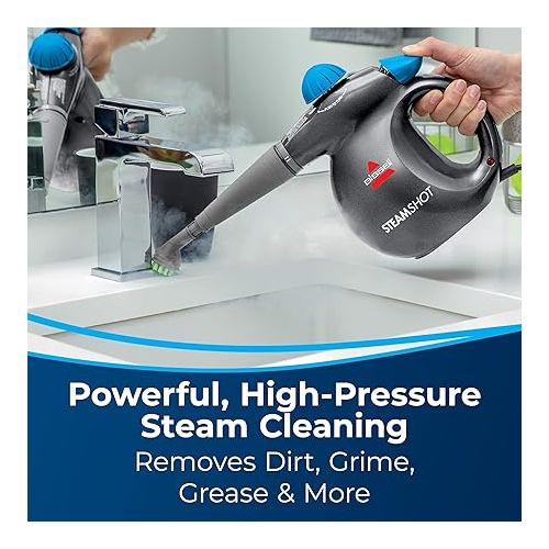  Bissell SteamShot Hard Surface Steam Cleaner with Natural Sanitization, Multi-Surface Tools Included to Remove Dirt, Grime, Grease, and More, 39N7V