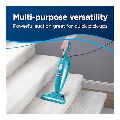  Bissell Featherweight Stick Lightweight Bagless Vacuum With Crevice Tool, 2033, One Size Fits All, Blue