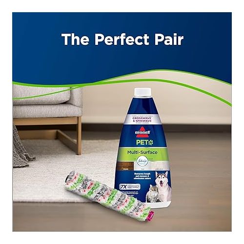  BISSELL Tangle-Free Crosswave Multi-Surface Pet Brush Roll, White - 2460