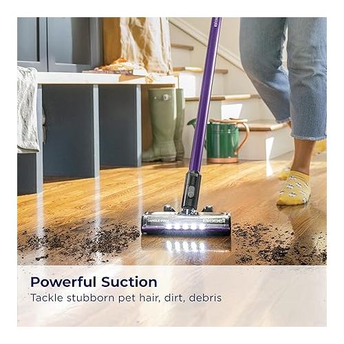  BISSELL CleanView XR Pet 300w Lightweight Cordless Vacuum w/ Removable Battery, 40-min runtime, Deep-Cleaning Furbrush & Tangle-Free Brush Roll, LED lights, XL Tank, Dusting & Crevice Tool, Wall Mount