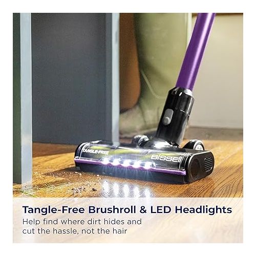  BISSELL CleanView XR Pet 300w Lightweight Cordless Vacuum w/ Removable Battery, 40-min runtime, Deep-Cleaning Furbrush & Tangle-Free Brush Roll, LED lights, XL Tank, Dusting & Crevice Tool, Wall Mount