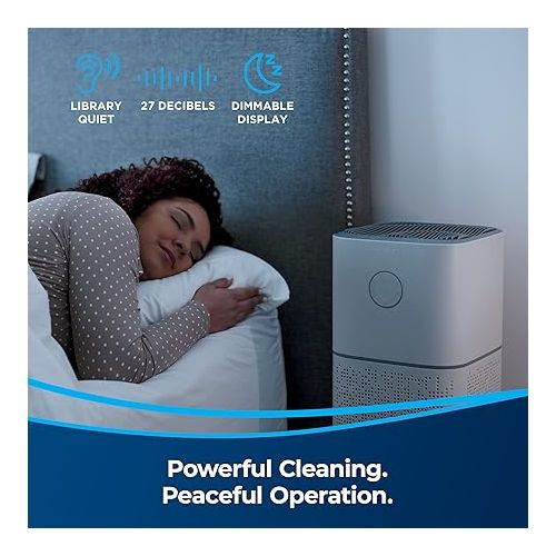  BISSELL Air180 Air Purifier For Home, Bedroom, HEPA Filter, Filters Smoke, Allergies, Pet Dander, Odor, Dust, Gray, 34964