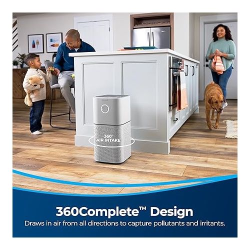  BISSELL Air180 Air Purifier For Home, Bedroom, HEPA Filter, Filters Smoke, Allergies, Pet Dander, Odor, Dust, Gray, 34964