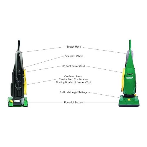  BISSELL BigGreen Commercial PowerForce Bagged Lightweight, Upright, Industrial, Vacuum Cleaner, BGU1451T