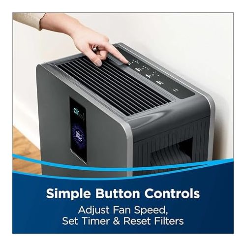  Bissell air400 Professional Air Purifier with HEPA and Carbon Filters for Large Room and Home, Quiet Bedroom Air Cleaner for Allergies, Pets, Dust, Dander, Pollen, Smoke, Hair, Odors, Smart