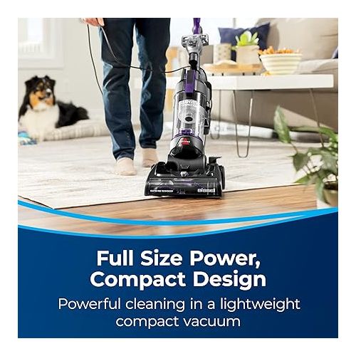  BISSELL CleanView Compact Turbo Upright Vacuum with Quick Release Wand, Full Size Power, Compact Size for Apartments & Dorms, 3437F