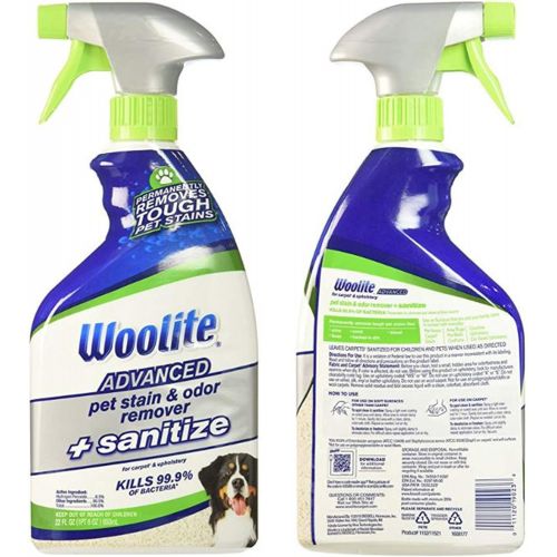  Bissell Woolite Advanced Pet Stain & Odor Remover + Sanitize, 2618, 22oz (Pack of 2)