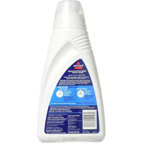  BISSELL EUCALYPTUS MINT DEMINERALIZED STEAM MOP WATER, 32 ounces, 1392, WHITE