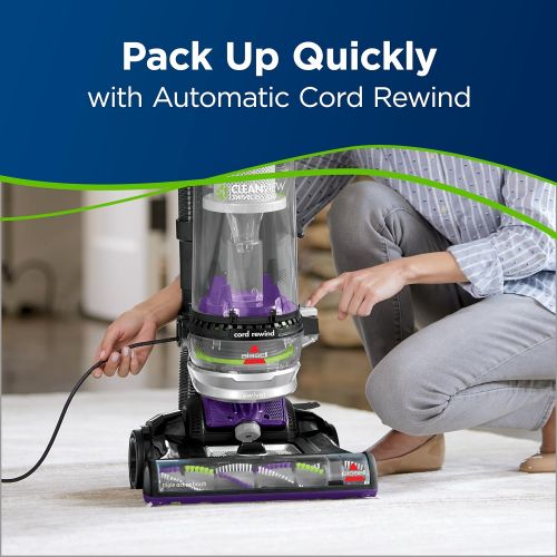  BISSELL Cleanview Swivel Rewind Pet Upright Bagless Vacuum Cleaner, Purple