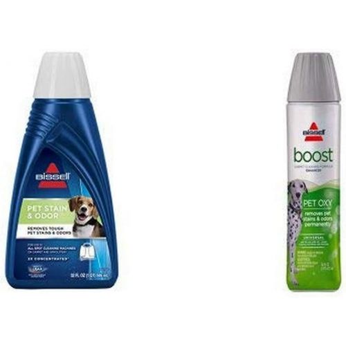  BISSELL 2X Pet Stain & Odor Portable Machine Formula, 32 ounces with Pet Boost Oxy Formula for Cleaning Carpets