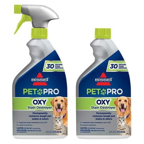  BISSELL PET PRO OXY Stain Destroyer for Carpet and Upholstery, 22 oz, 2 Pack, 17739, 44 Fl Oz