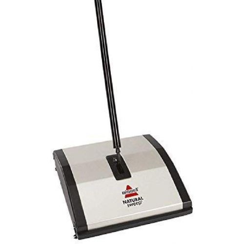  Bissell Natural Sweep Carpet and Floor Sweeper with Dual Rotating System and 2 Corner Edge Brushes, 92N0A, Silver