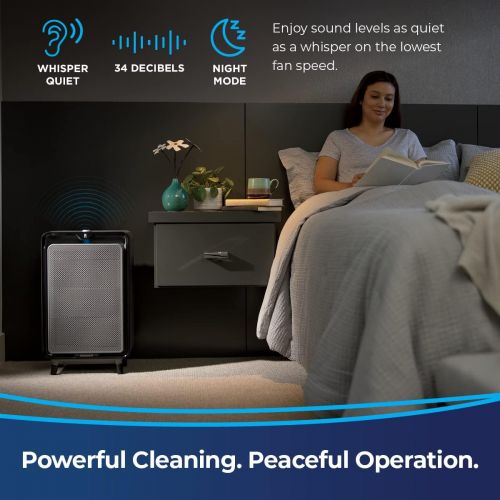  [아마존베스트]Bissell Smart Purifier with HEPA and Carbon Filters for Large Room and Home, Quiet Bedroom Air Cleaner for Allergies, Pets, Dust, Dander, Pollen, Smoke, Odors, Auto Mode, air220, 2