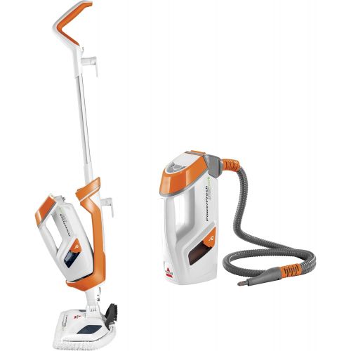  [아마존베스트]Bissell PowerFresh Lift-Off Pet Steam Mop, Steamer, Tile, Bathroom, Hard Wood Floor Cleaner, 1544A, Orange