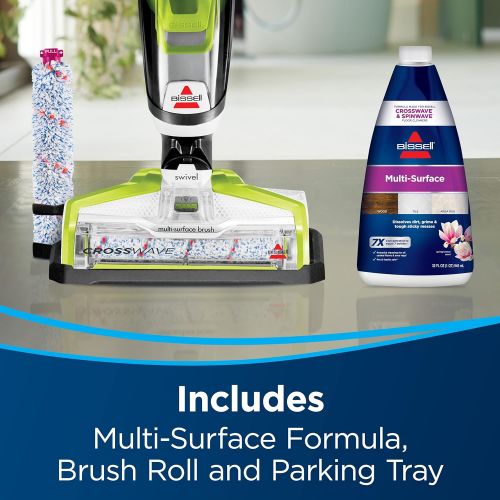  BISSELL CrossWave Floor and Area Rug Cleaner, Wet-Dry Vacuum with Bonus Extra Brush-Roll and Extra Filter, 1785A , Green