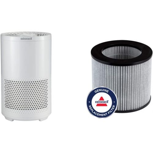  BISSELL MYair Pro Air Purifier, White & (2801) MYair Personal Air Purifier Replacement Filter, 1 Count (Pack of 1)