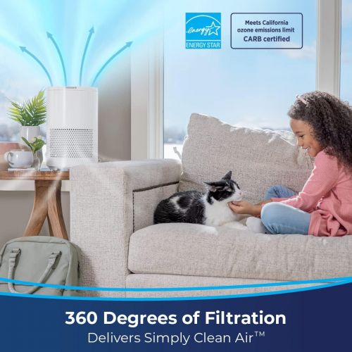  BISSELL MYair Pro Air Purifier, White & (2801) MYair Personal Air Purifier Replacement Filter, 1 Count (Pack of 1)