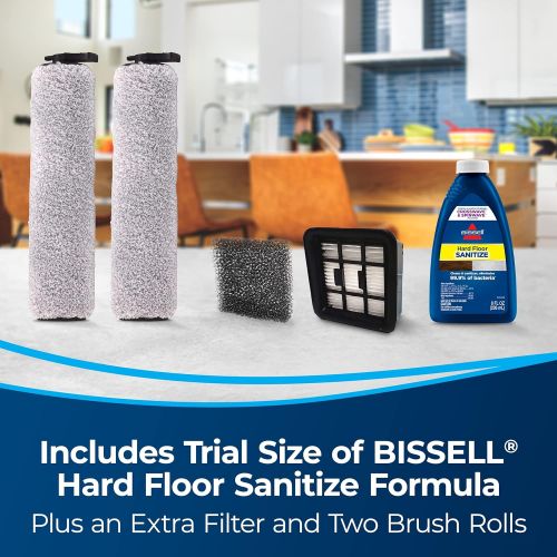  BISSELL TurboClean Hard Floors Wet Dry Cordless Vacuum with Sanitizing Formula and Self-Cleaning Cycle, 3548