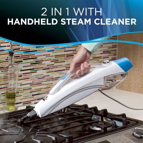  BISSELL PowerEdge Lift Off Steam Mop Hard Wood Floor Cleaner, Tile Cleaner, and Natural Sanitizer with Microfiber Pads, 2078A