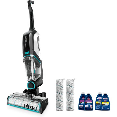  BISSELL, 2554A CrossWave Cordless Max All in One Wet-Dry Vacuum Cleaner and Mop for Hard Floors and Area Rugs, Black/Pearl White with Electric Blue Accents