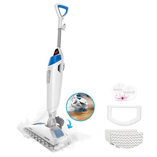  Bissell Power Fresh Steam Mop with Natural Sanitization, Floor Steamer, Tile Cleaner, and Hard Wood Floor Cleaner with Flip Down Easy Scrubber, 1940A