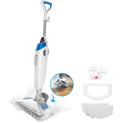  Bissell Power Fresh Steam Mop with Natural Sanitization, Floor Steamer, Tile Cleaner, and Hard Wood Floor Cleaner with Flip Down Easy Scrubber, 1940A