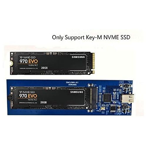  BitcoinMerch.com - External M.2 M2 PCIE NVMe Enclosure to USB Type C 3.1 Hard Disk Drive HDD Case (Blue)
